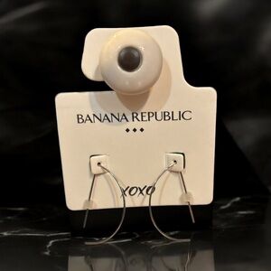 Banana Republic Chic Boho Silver Tone Half-Hoop Earrings NWT